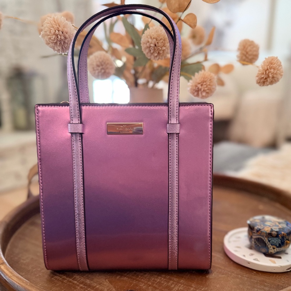 NWT Kate Spade Metallic Purple Tote Bag